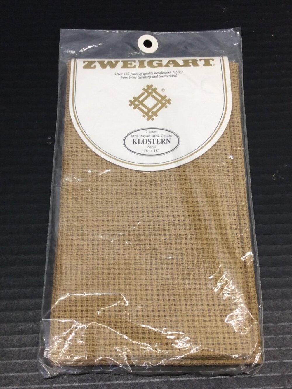 ZWEIGART 7 Count KLOSTERN Sand Cross Stitch Fabric 18 x 18 NEW